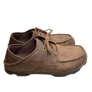 Olukai Men's Hamakua Poko Leather Shoes Size 10